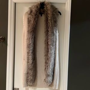 Jessica Simpson faux fur trim sweater vest